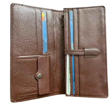 Mobile Cover & Card Holder Long Wallet - Chocolate